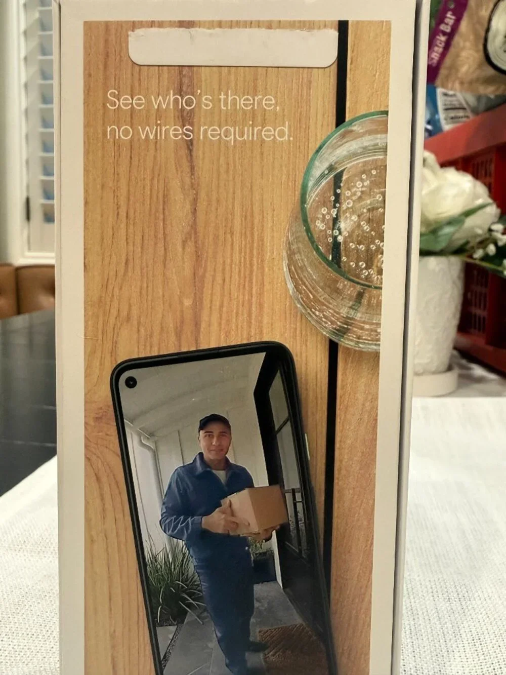 Google Nest Doorbell (Battery) - Snow | 6x digital zoom video doorbell, HD, 24/7